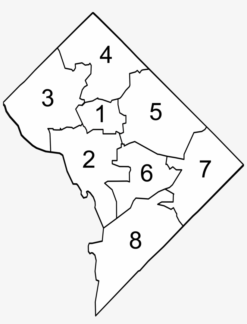 Dc Ward Map 2002 - Map Of Dc With Wards, transparent png #2441679