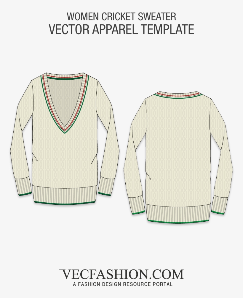 Women Cricket Sweater Vector Template - Snow Beach Jacket Template, transparent png #2443311