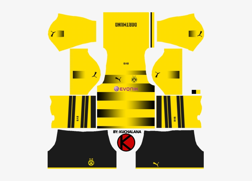 Borussia Dortmund Kits 2017/2018 - Kits Para Dream League Soccer 2018, transparent png #2443581