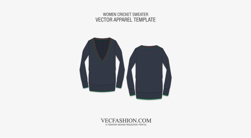 Women Cricket Sweater - Mens Dress Shirt Template, transparent png #2443611