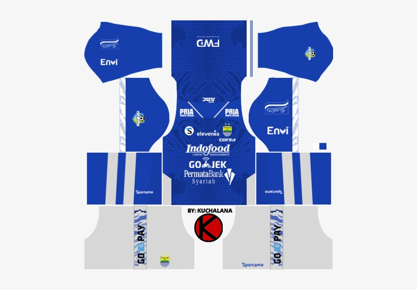 Free: Persib Bandung 2018 Kit Dream League Soccer Kits Kuchalana - Logo Dls  18 Persib 