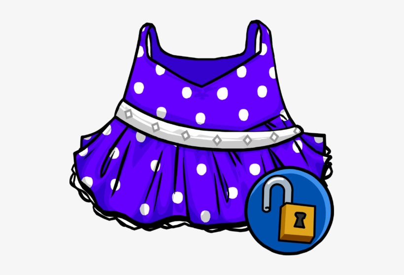 Purple Polka-dot Dress Icon - Club Penguin Purple Polka Dot Dress, transparent png #2444380