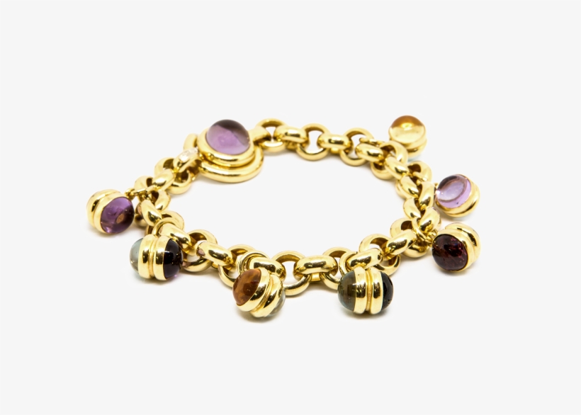 Multi Colors Stones & Gold Bracelet - Bracelet, transparent png #2444428