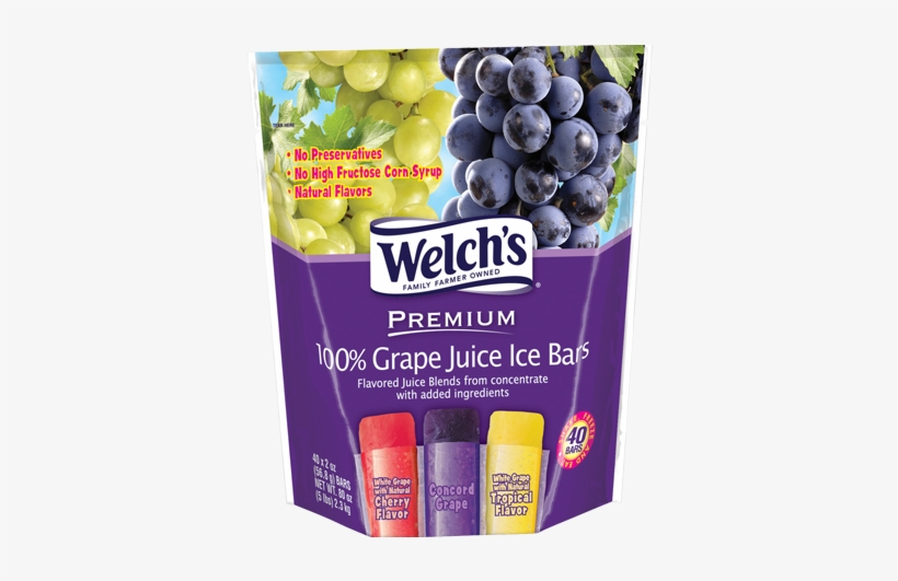 Welch's Grape Juice Ice Bars - Welch's Premium 100% Juice Ice Bars, transparent png #2444429