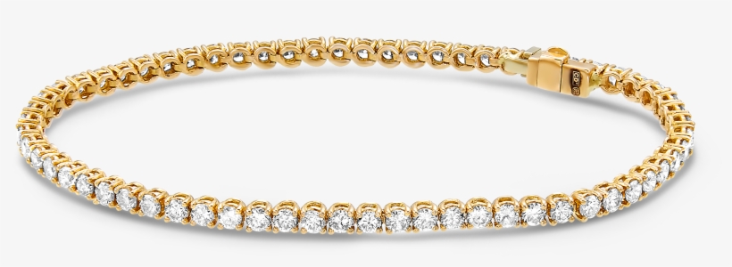 Diamond Bracelet In 18k Rose Gold - צמיד טניס יהלומים זהב צהוב, transparent png #2444499