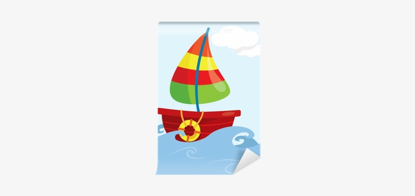 Cartoon Fishing Boat On Open Sea Vector Illustration - Vector Graphics, transparent png #2444709