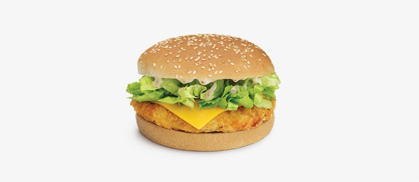 Chicken Burger - Chicken Cheese Burger Png, transparent png #2445543