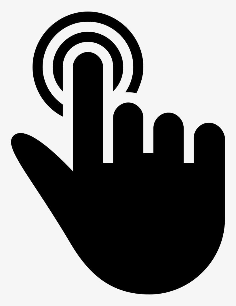Touch Of One Finger Of Solid Black Hand Symbol Comments - Touch Activated Stealth Wrist Watch Black Covert Display, transparent png #2445938