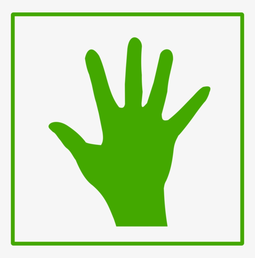 Computer Icons Hand Symbol Green Circle - Green Hand Clipart, transparent png #2445996