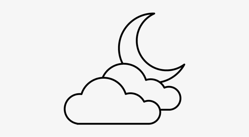 Half Moon And Clouds Vector - Draw A Half Moon, transparent png #2446610