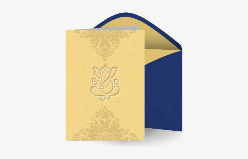 Creative Blue Design Wedding Card - Motif, transparent png #2446986