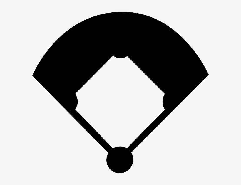 Baseball Diamond Silhouette At Getdrawings - Baseball Field Clipart Black And White, transparent png #2447023