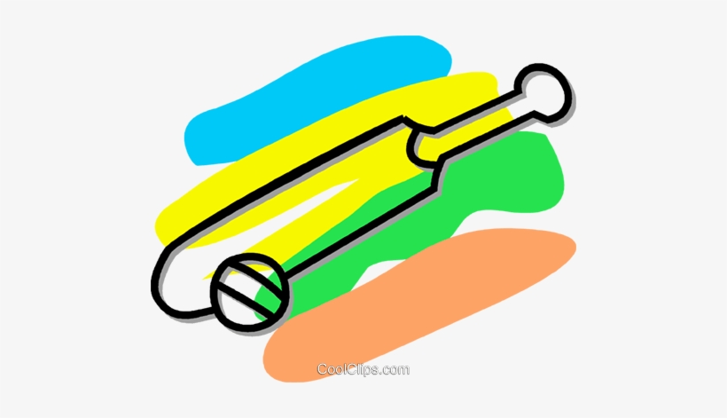 Cricket Bat And Ball Royalty Free Vector Clip Art Illustration - Cricket, transparent png #2447050