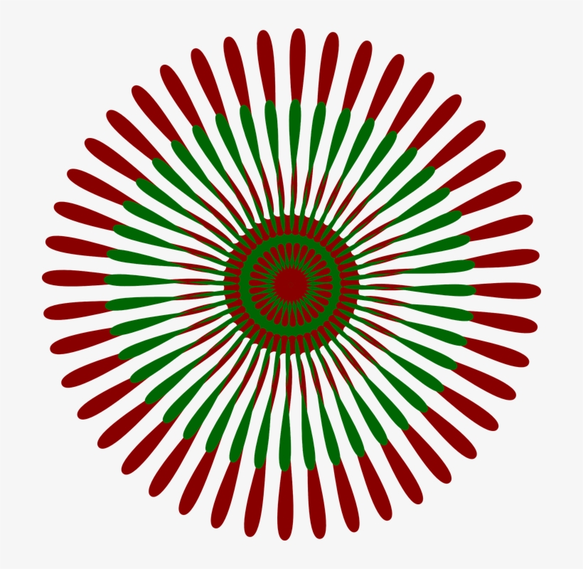 Circle Pattern Cliparts - Red And Green Flower, transparent png #2447533
