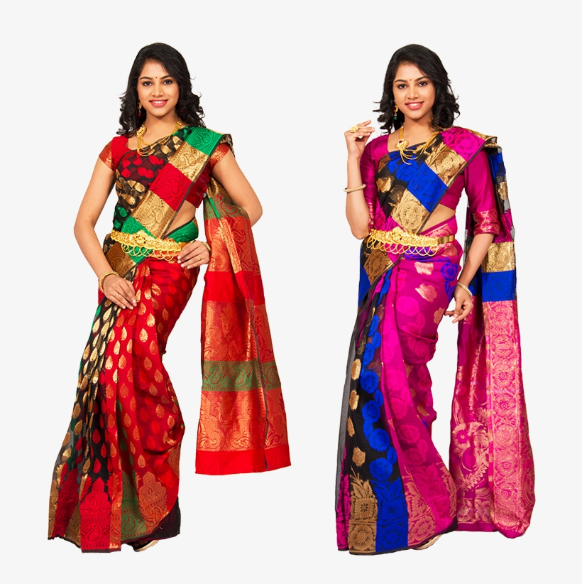 Adhisayaa 2 Banarasi Cotton Silk Sarees Collections - 2018 Banarasi Saree New Collection, transparent png #2447976