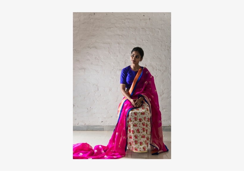 Nanki Saree Worn With Chameli Petticoat - Raw Mango Saree Latest, transparent png #2448190