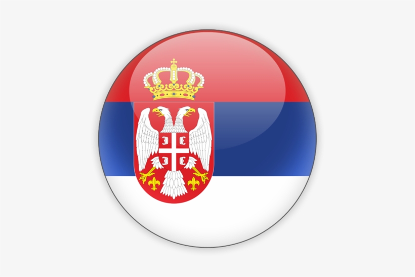 Glossy Round Flag Of Serbia - Bandera De Serbia Png, transparent png #2448377