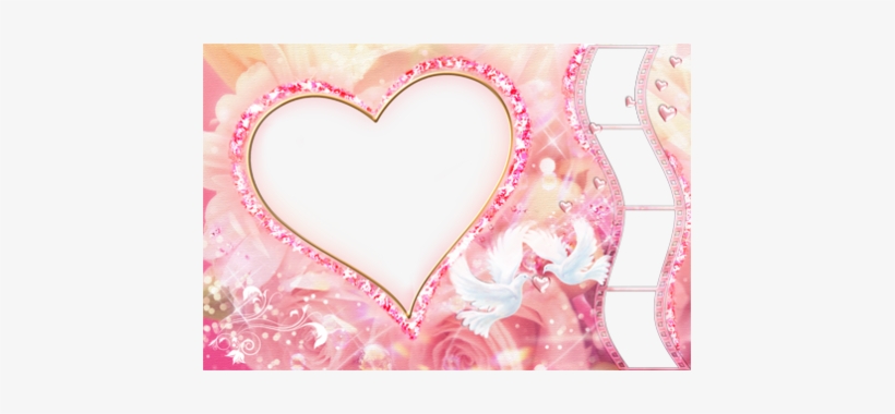 Romantic Love Frames Png Frame Photoshop Love Love - Pink Flying Heart Earrings, transparent png #2448966