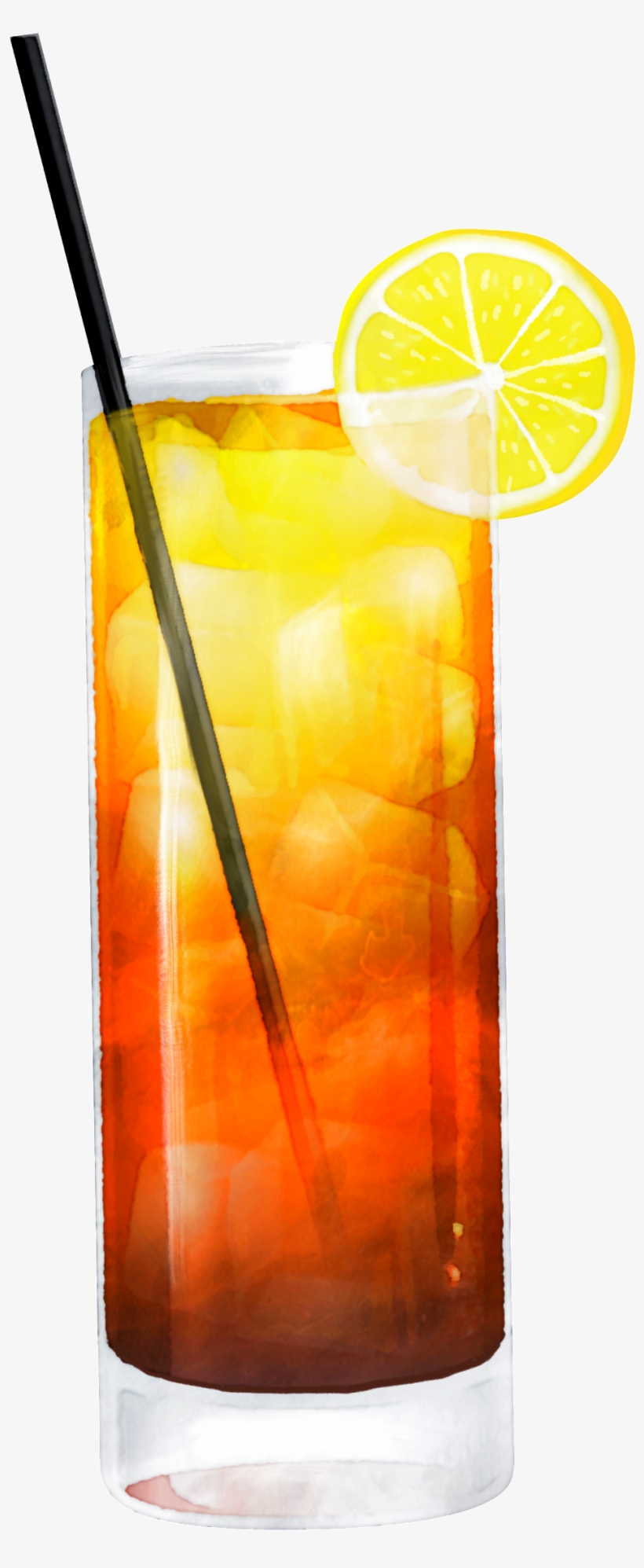 Hand Painted Iced Lemon Tea Png Transparent - Long Island Iced Tea, transparent png #2449058