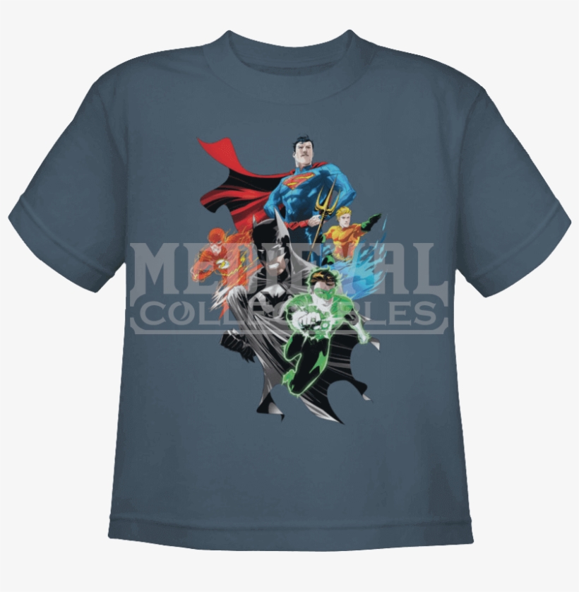 Watercolor Jla Kids T-shirt - 24x16 Art Print:art Print Justice League: Justice League:, transparent png #2451120