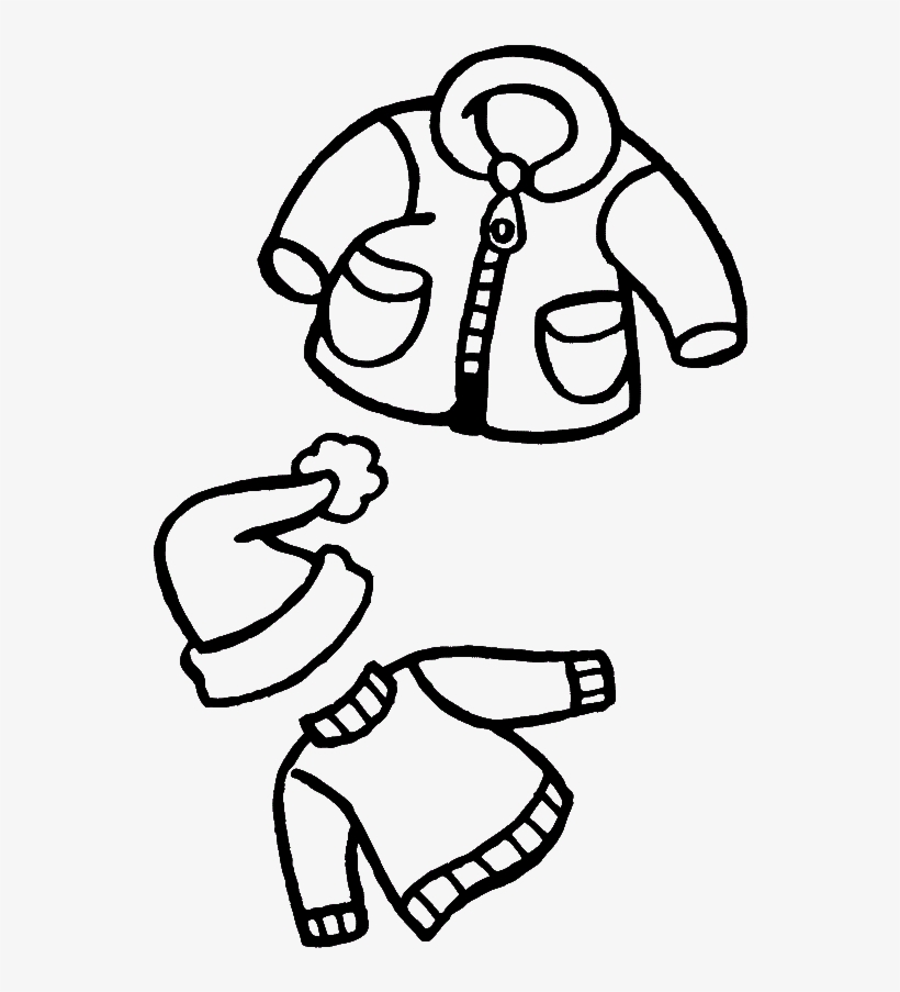 Dresses Drawing Children's - Drawing Of Winter Clothes, transparent png #2451175