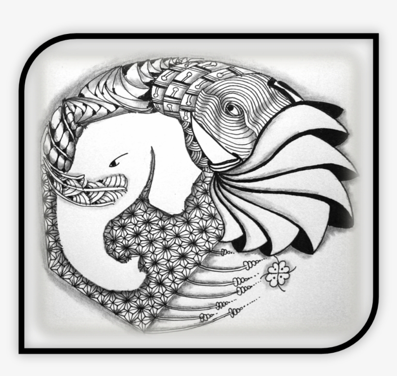 Zentangle Ganesha By Dilip Patel - Drawing, transparent png #2451475