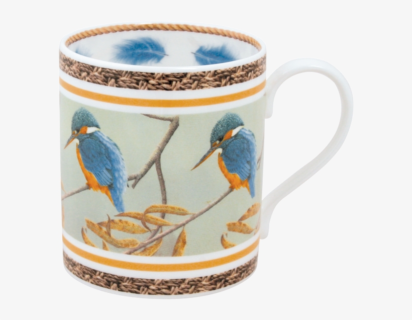 Kingfisher Mug In Fine Bone China - Robert Fuller - Kingfisher Bone China Mug, transparent png #2452507