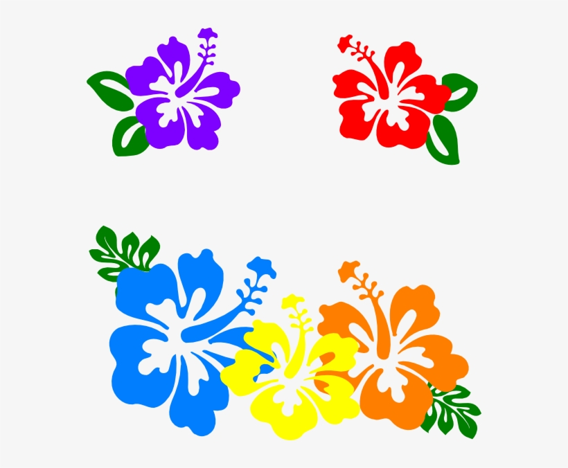 Hibiscus Clipart Colorful Flower - Hibiscus Flowers Clipart Png, transparent png #2452707
