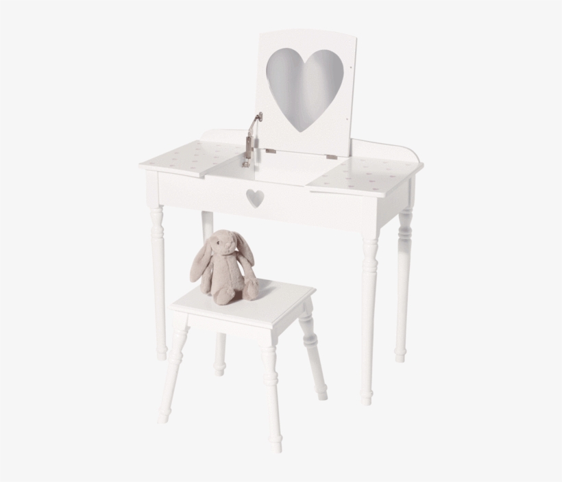 Sweetheart Dressing Table, White/pink Hearts, transparent png #2453001