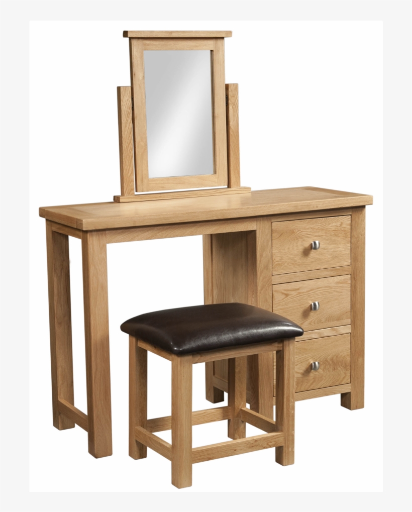 Oxford Oak Dressing Table, Stool & Mirror Castles Furniture - Oak Dressing Tables, transparent png #2453191