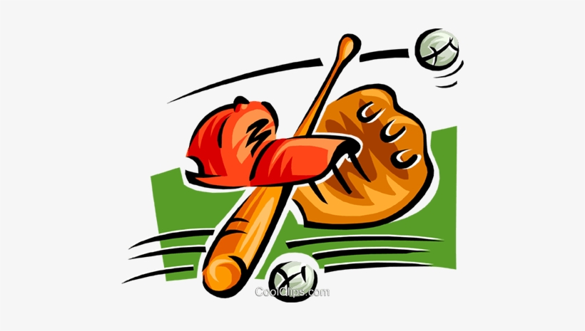 Bat, Ball, Glove And Hat Royalty Free Vector Clip Art - Clip Art, transparent png #2453527