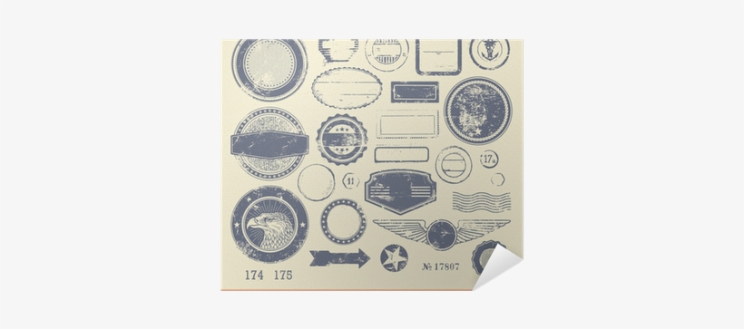 Empty Rubber Stamps With Copyspace For Your Text Poster - Rubber Stamp, transparent png #2453932