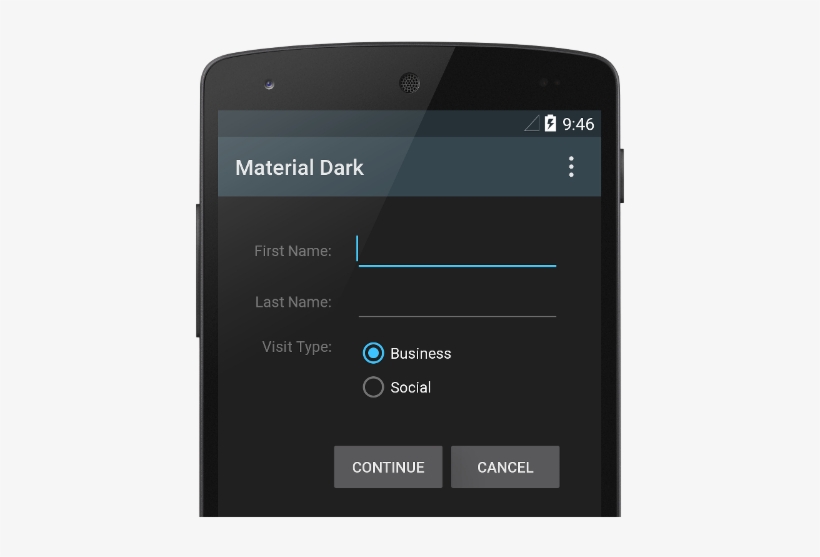 Material Theme And Widgets - Android Material Design Dark Theme, transparent png #2454640