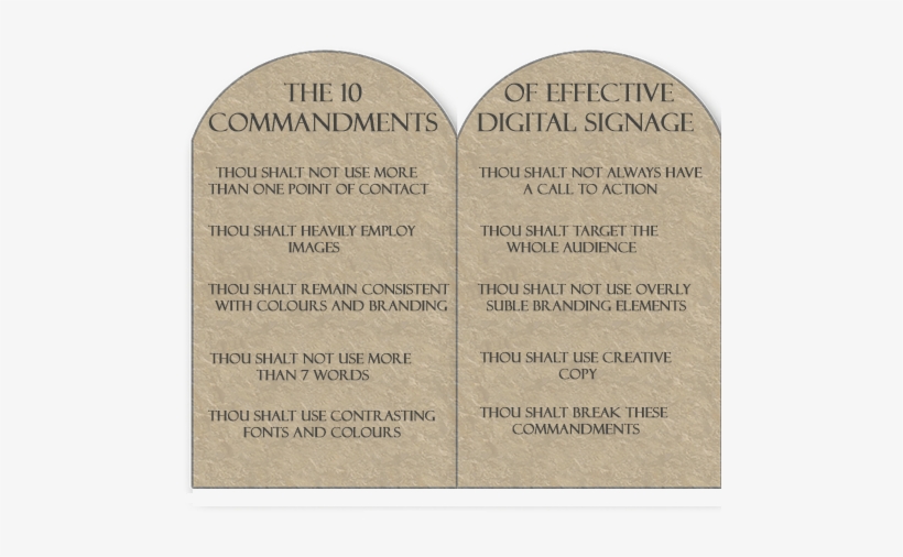 10 Commandments Of Effective Digital Signage-digital - Digital Commandments, transparent png #2455005