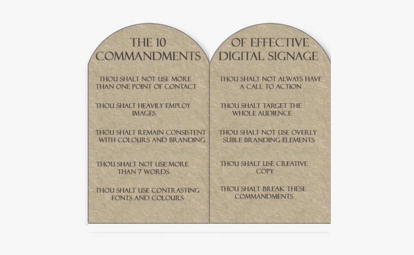 10 Commandments Of Effective Digital Signage-digital - Digital Commandments, transparent png #2455005