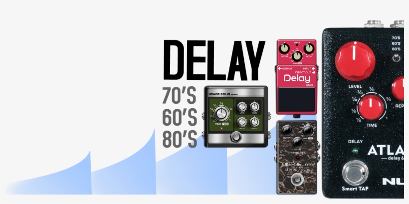 Nux Atlantic Delay Effects 70's - Electric Guitar, transparent png #2455124