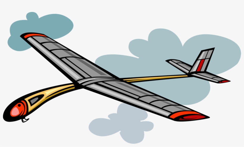 Vector Illustration Of Glider Heavier Than Air Aircraft - Aircraft, transparent png #2455435