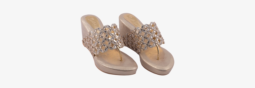 Golden Sparkle Sandal - Slide Sandal, transparent png #2456005