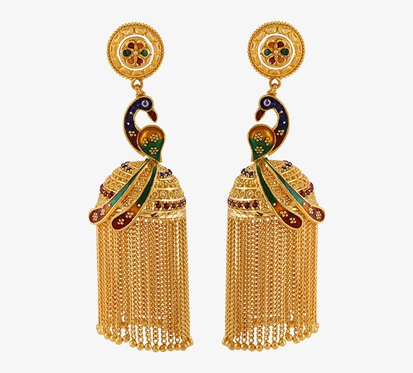 Stylish Pair Of Earrings With Traditional Enameled - Earrings, transparent png #2456728