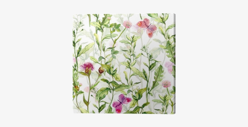 Grass, Herb And Flowers With Butterflies - Gear New 5791228-gn-ph1 Small Bird In Sprtern Watercolour, transparent png #2457343