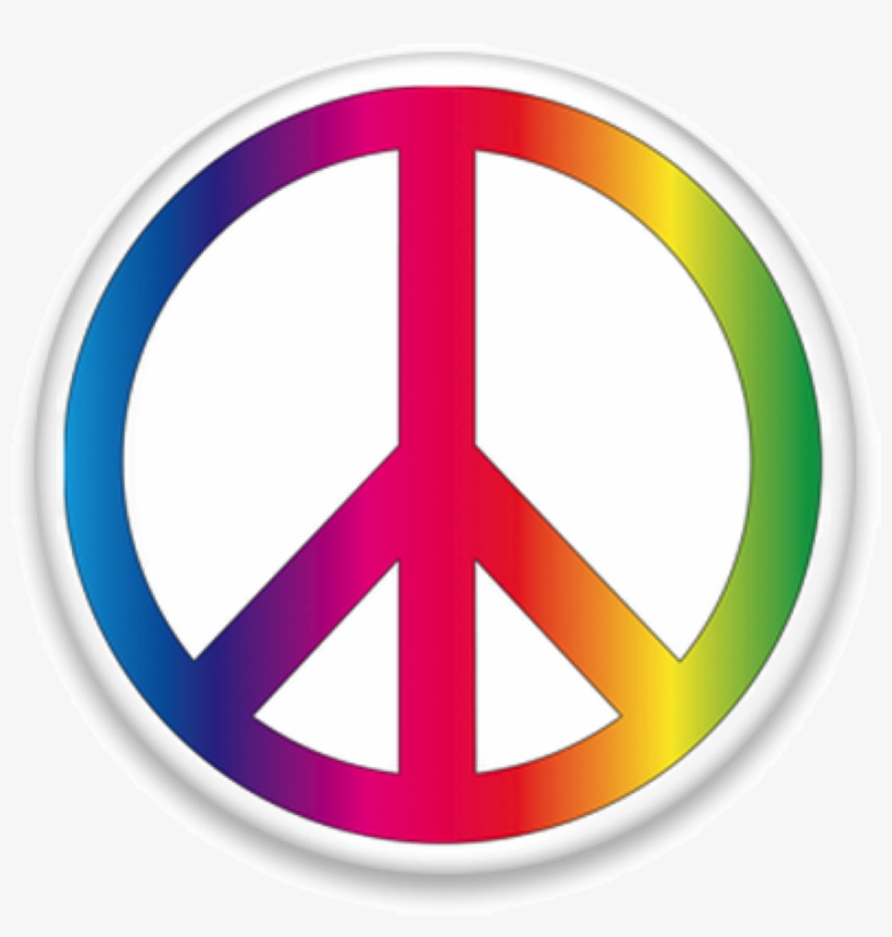 Rainbow Peace Button Image - Rainbow Peace Sign, transparent png #2458352