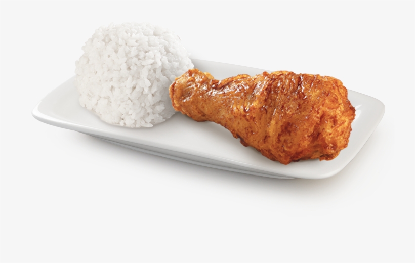 Fried Chicken With Rice Png - 1 Piece Chicken With Rice, transparent png #2458466