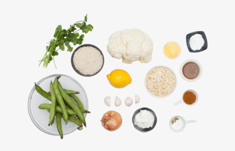 Cauliflower & Fava Bean Biryani With Basmati Rice - Rice Top View Png, transparent png #2458912