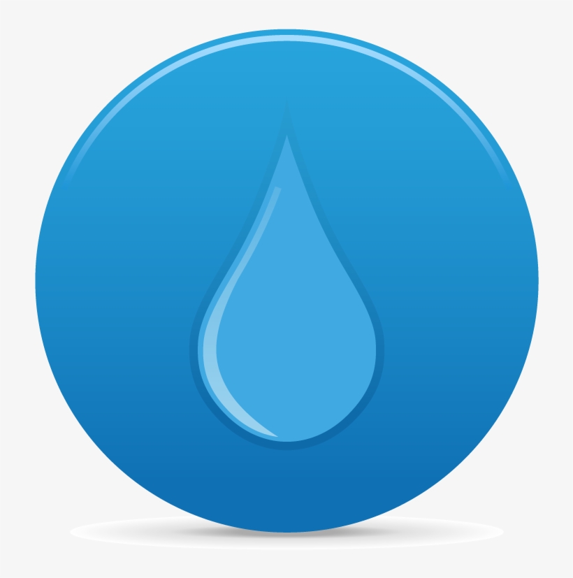 Rain Drop Icon On Internet Button - Circle, transparent png #2459770