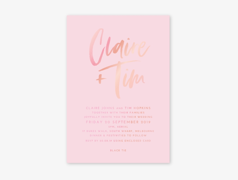 You And Me Foil Invitation - Gold, transparent png #2459913