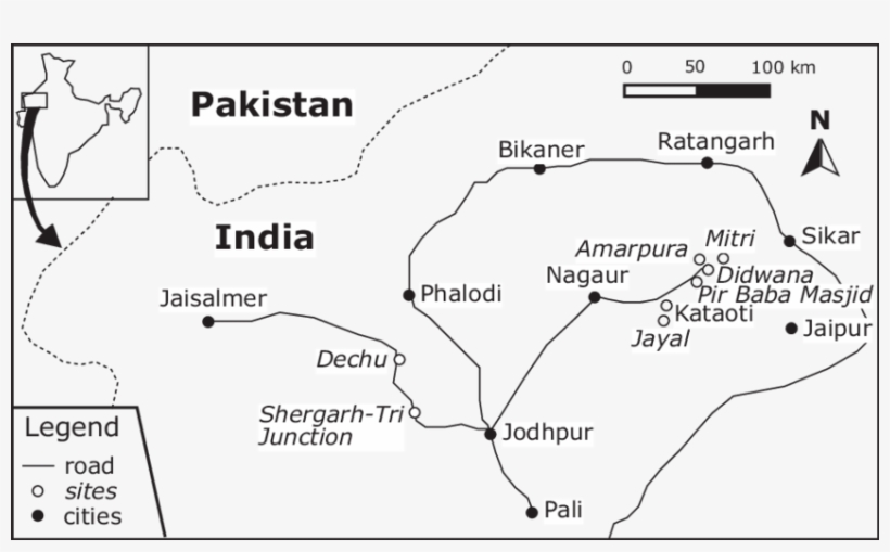 Map Showing The Location Of The Study Sites In The - India Sri Lanka, transparent png #2460108