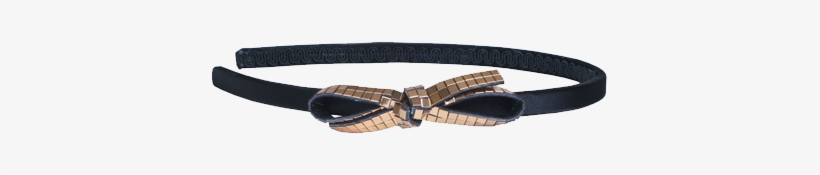 1/4 Inch Wide Black Headband With Gold Bow - Inch, transparent png #2460568