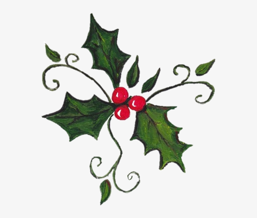 Holly Leaves Artwork - Flower, transparent png #2460679