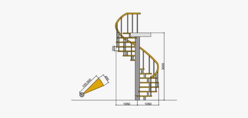 Semi-oval Staircase Is A Staircase Consisting Of A - Dairəvi Pilləkənlər, transparent png #2460941