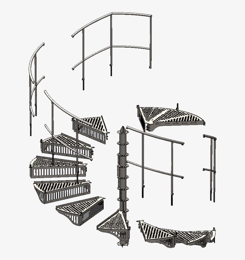 Exmachina High Rolling Spiral Staircase - Stairs, transparent png #2461301